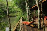 Tranquil terrace over river